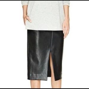 Babaton double slit pleather skirt